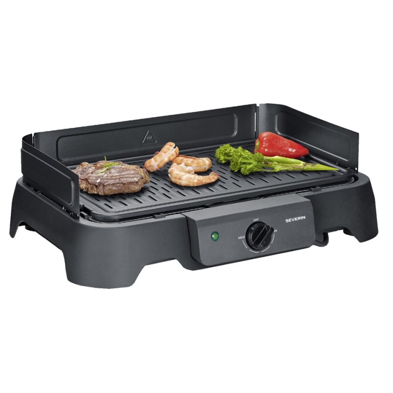 SEVERIN table grill PG 8595, aluminium grill plate, 2000 watts, black